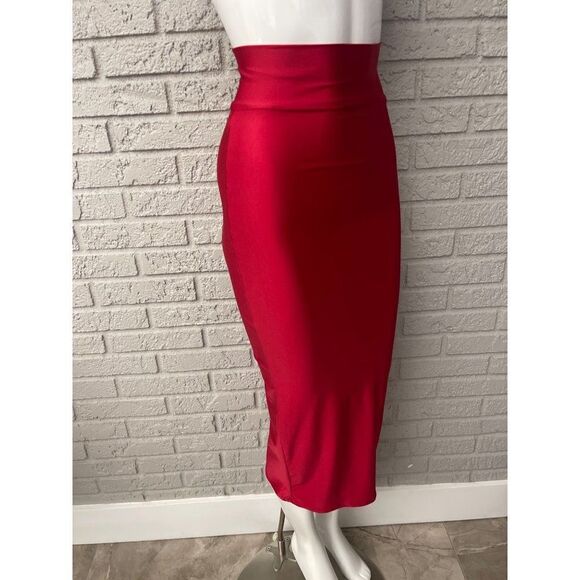 Angle Brinks Red High Waisted Fit Forming Long Skirt Size XS - Picture 3 of 7